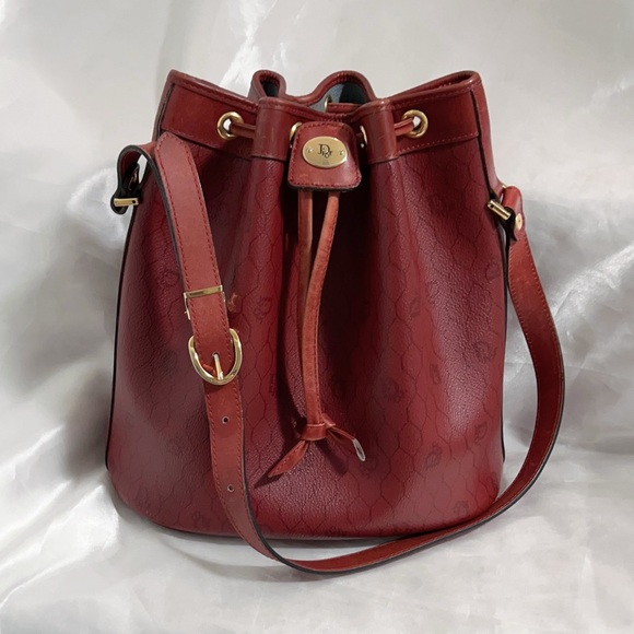 Dior Red Vintage Logo Bucket Bag - Picture 2 of 16